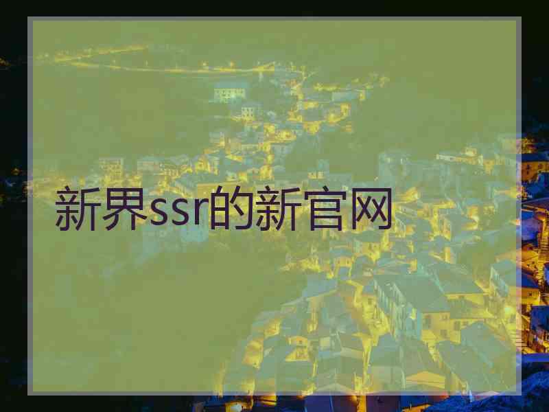 新界ssr的新官网