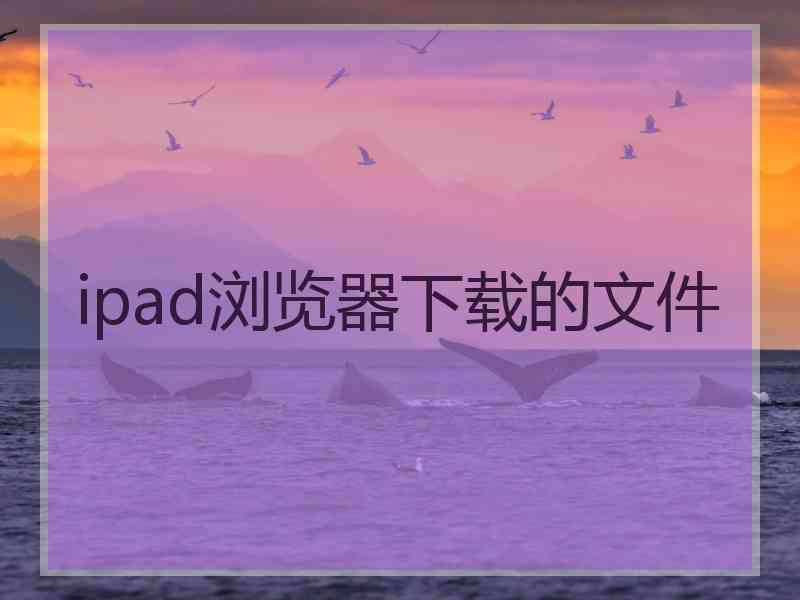 ipad浏览器下载的文件