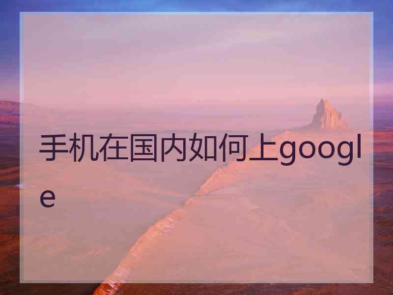 手机在国内如何上google