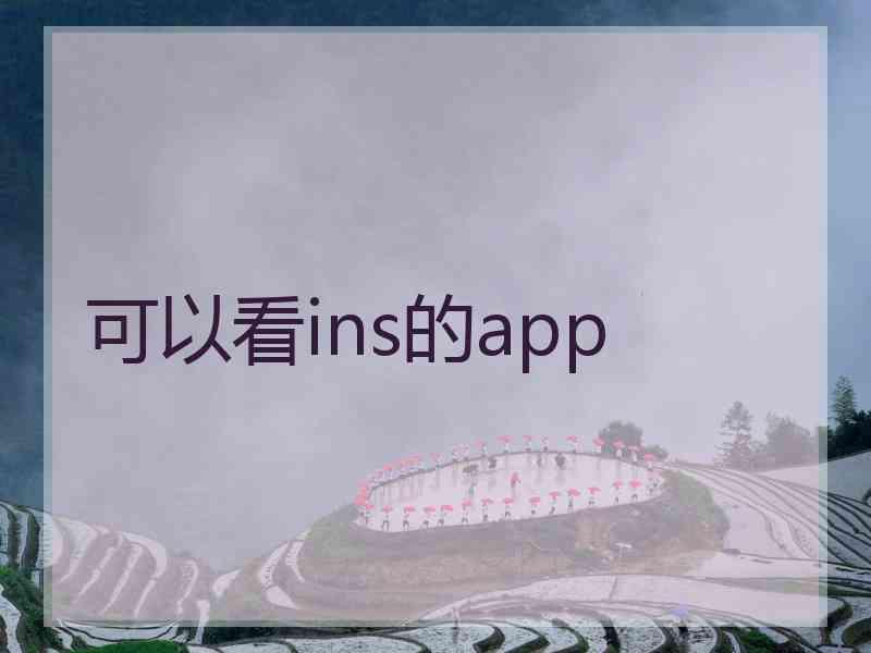 可以看ins的app