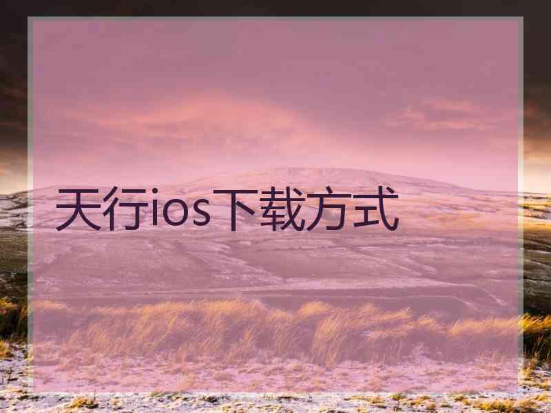 天行ios下载方式