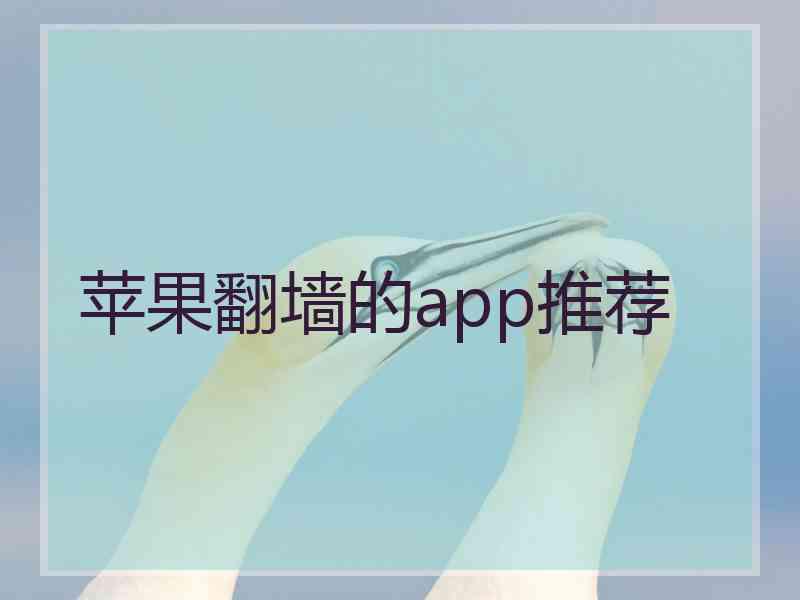 苹果翻墙的app推荐