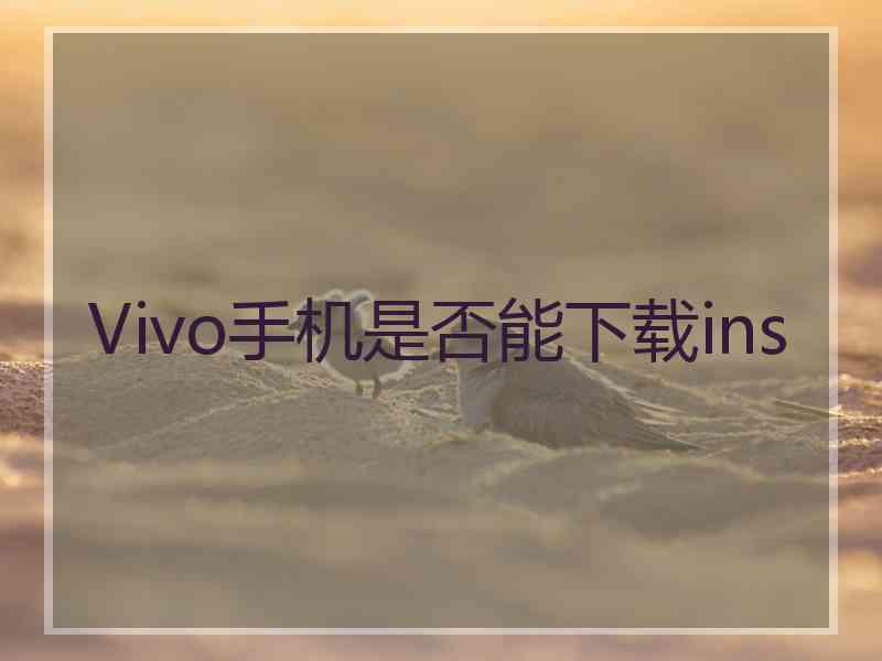 Vivo手机是否能下载ins