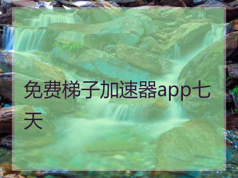 免费梯子加速器app七天