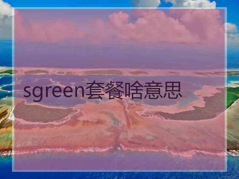 sgreen套餐啥意思