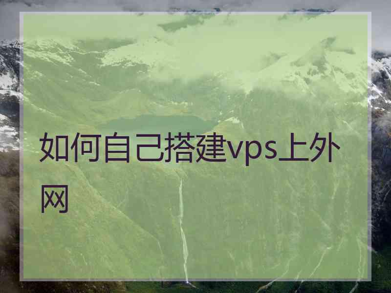 如何自己搭建vps上外网