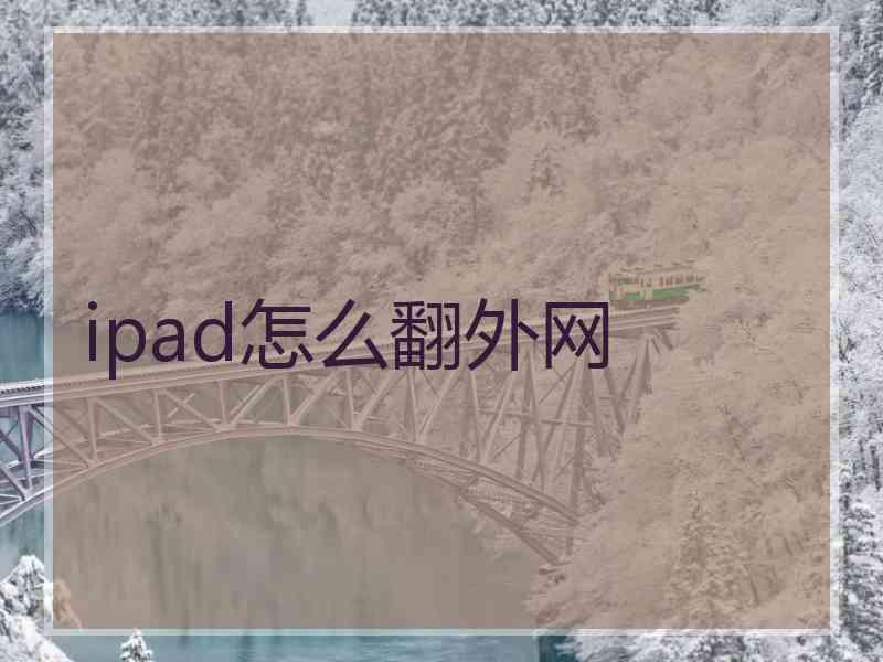 ipad怎么翻外网