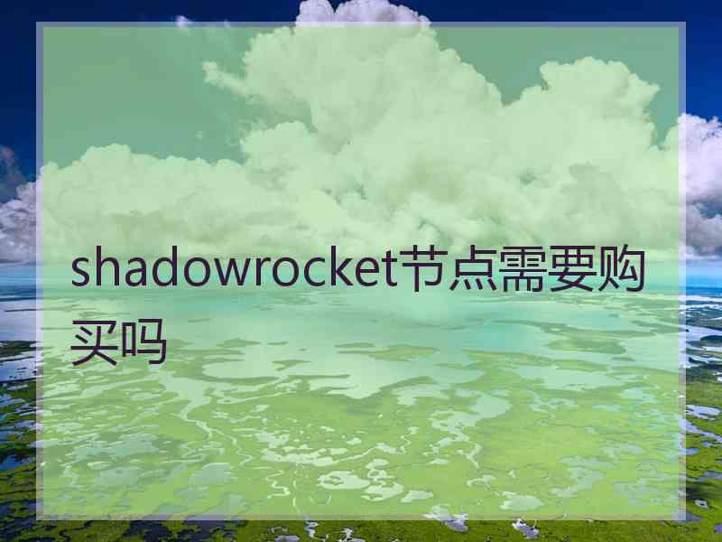 shadowrocket节点需要购买吗