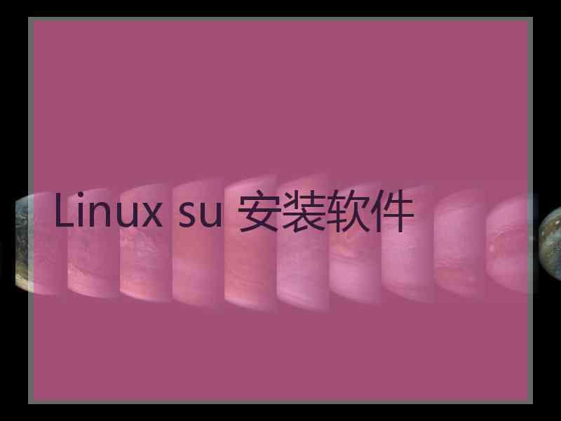 Linux su 安装软件