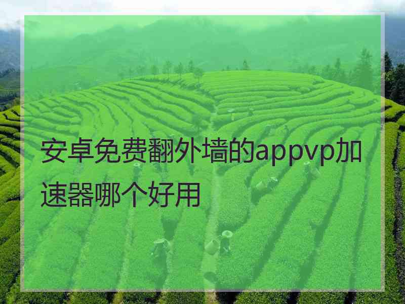 安卓免费翻外墙的appvp加速器哪个好用