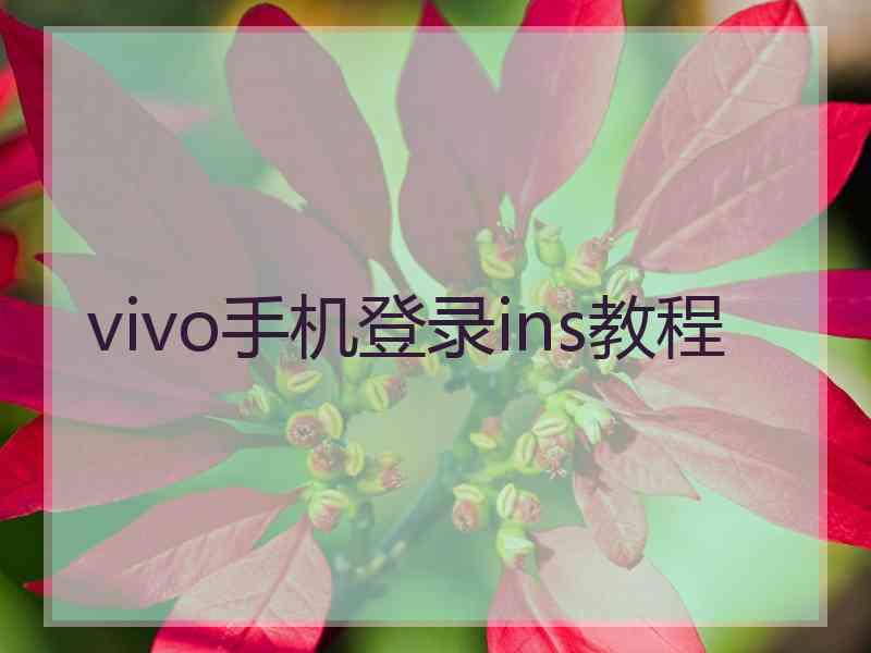 vivo手机登录ins教程