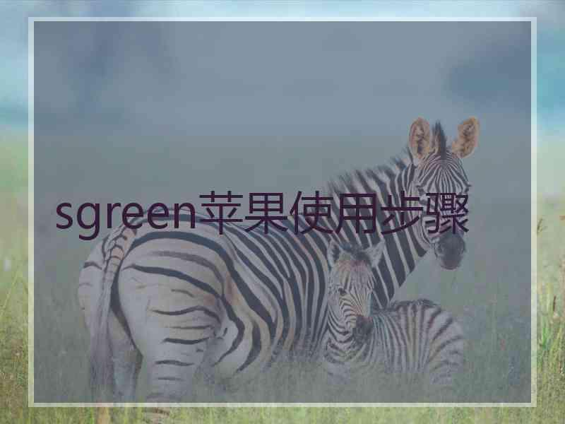 sgreen苹果使用步骤