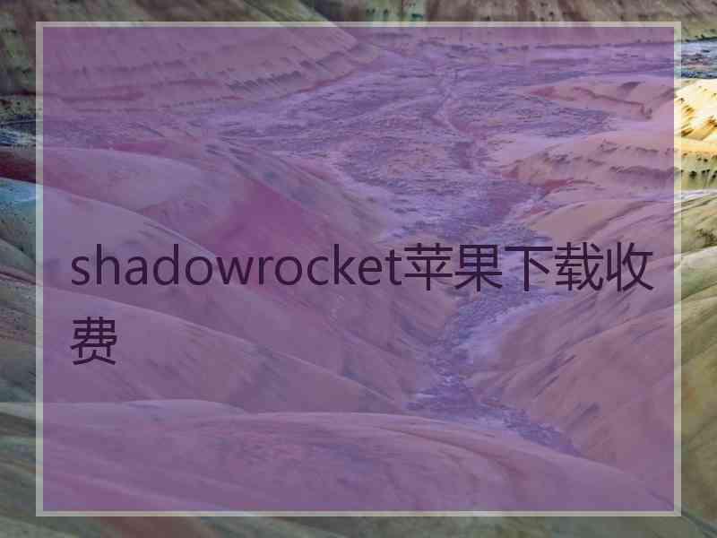 shadowrocket苹果下载收费