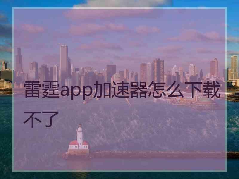 雷霆app加速器怎么下载不了