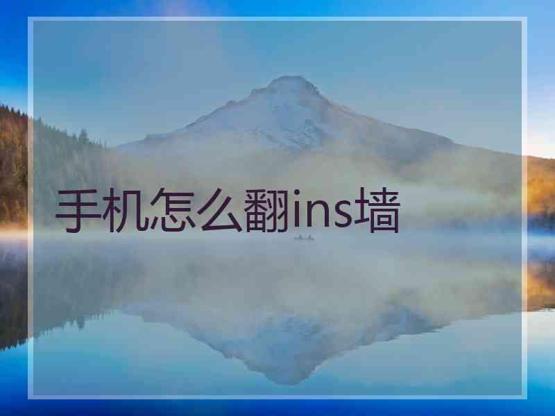 手机怎么翻ins墙